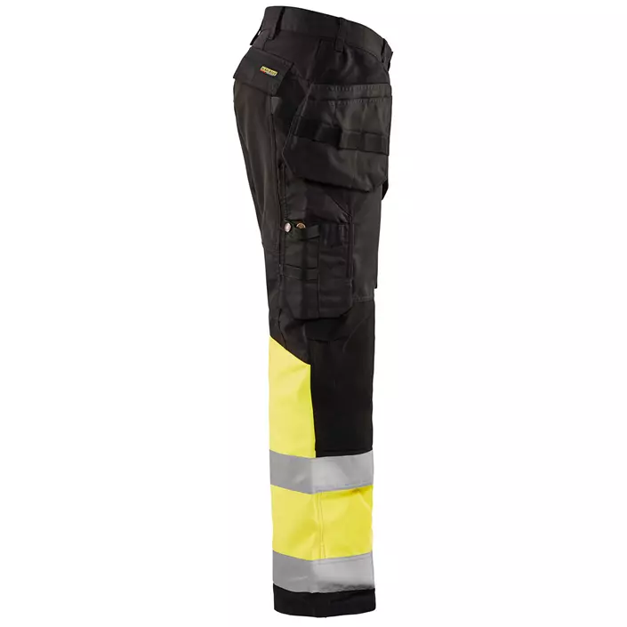 Blåkläder craftsman trousers, Black/Hi-Vis Yellow, large image number 3