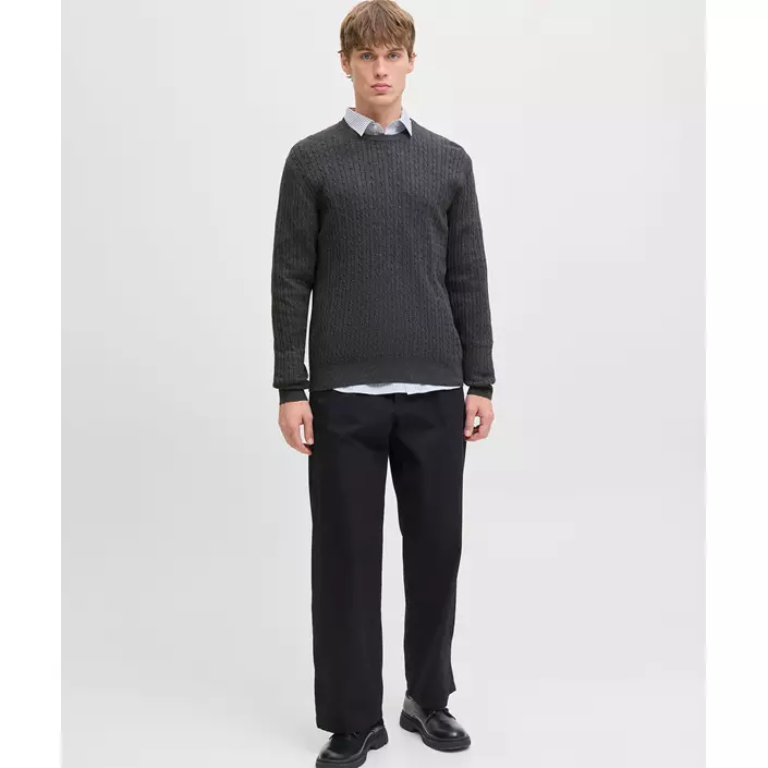 Jack & Jones JJEEMIL striktrøje, Dark Grey Melange, large image number 4