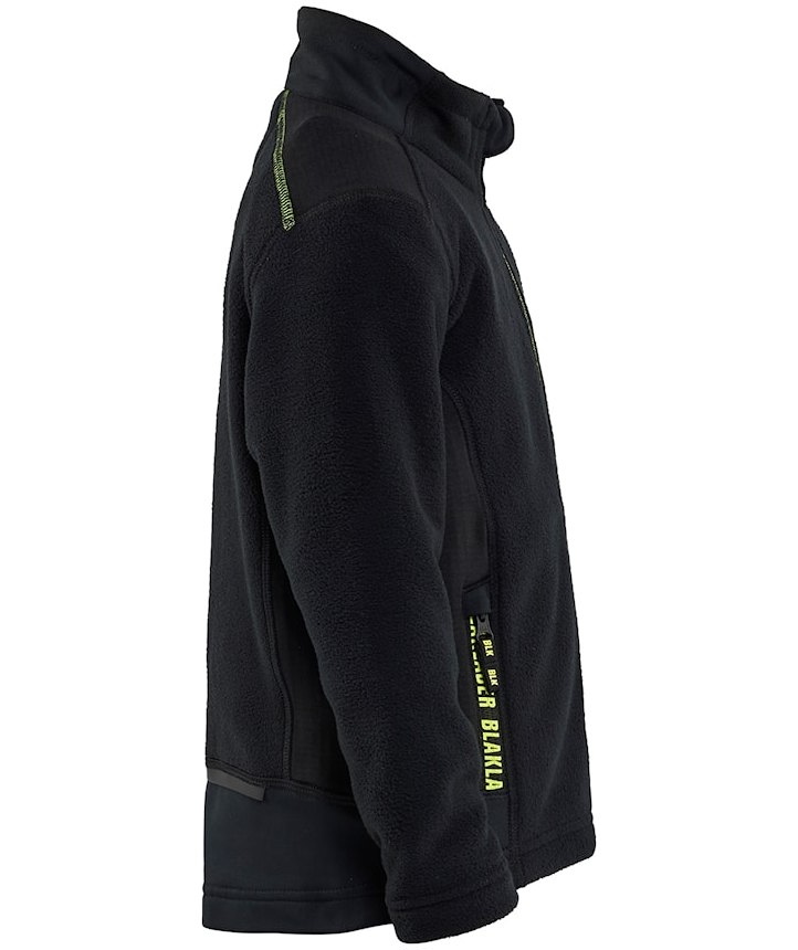 Bl&aring;kl&auml;der fleece sweater for kids, Black/Hi-Vis Yellow, large image number 3