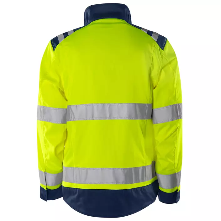 Fristads Green work jacket 4067 GPLU, Hi-Vis yellow/marine, large image number 1