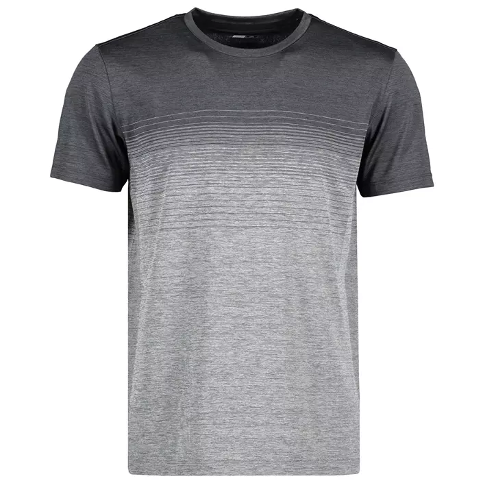 GEYSER seamless stribet T-shirt, Anthracite melange, large image number 0