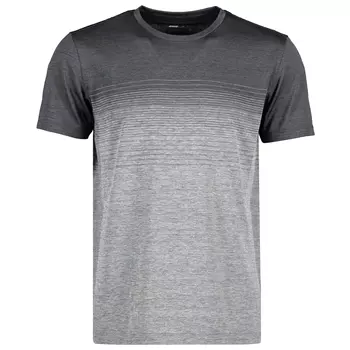 GEYSER seamless stribet T-shirt, Anthracite melange