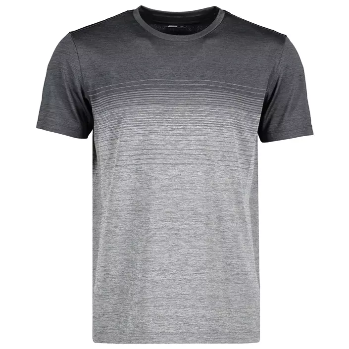 GEYSER sömlös randig T-shirt, Anthracite melange, large image number 0