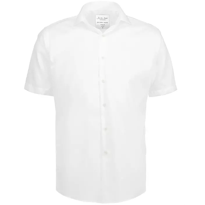 Seven Seas modern fit Poplin kortærmet skjorte, Hvid, large image number 0