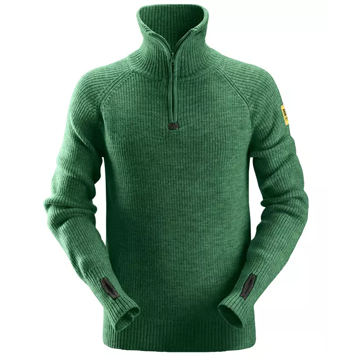 Snickers AllroundWork ½-zip wool sweater 2905, Forest Green, large image number 0