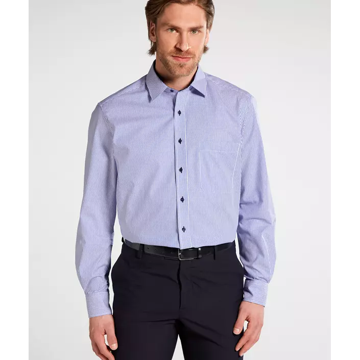 Eterna Comfort fit skjorte Twill, Blå, large image number 1