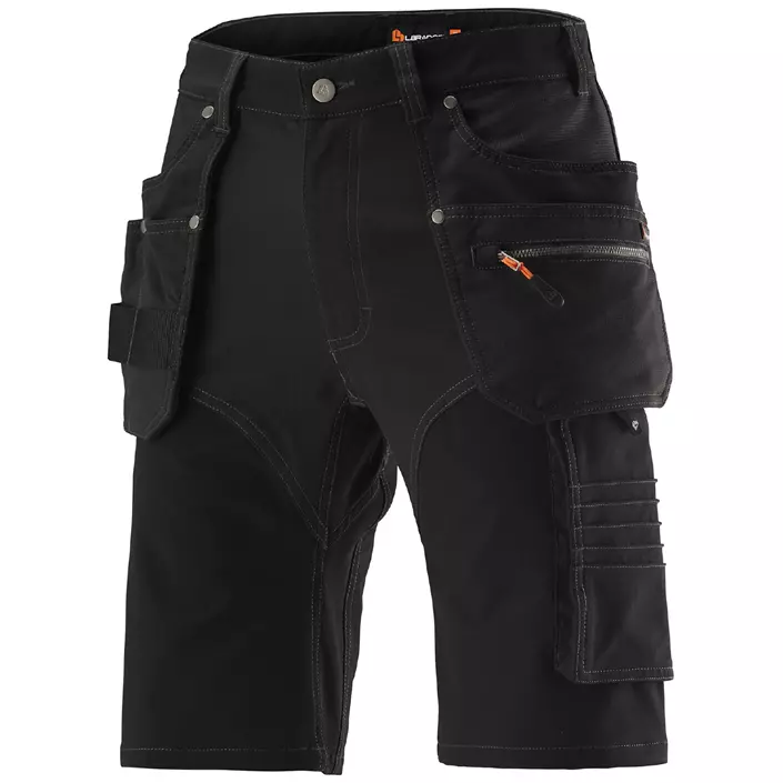 L.Brador Momentum hantverksshorts 1420P full stretch, Svart, large image number 0