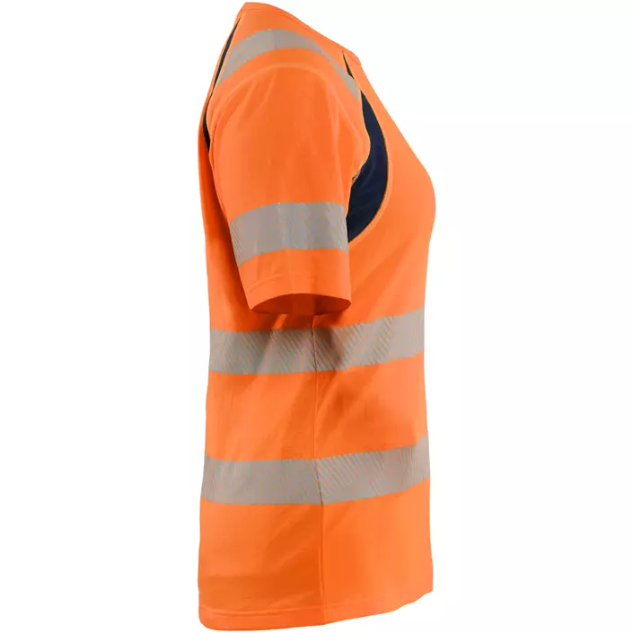 Blåkläder dame T-shirt, Hi-Vis Orange/Marine, large image number 2