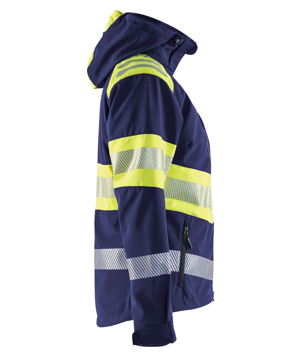Bl&aring;kl&auml;der dame softshell jacket, Marine/Hi-Vis yellow, large image number 2