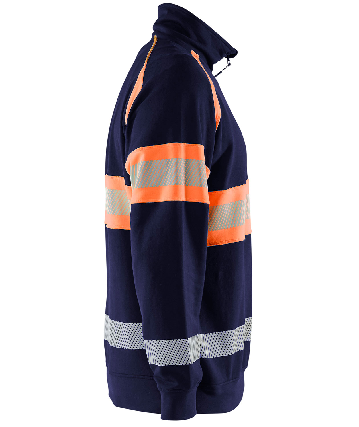 Bl&aring;kl&auml;der half zip sweatshirt, Marine/Hi-Vis Orange, large image number 2