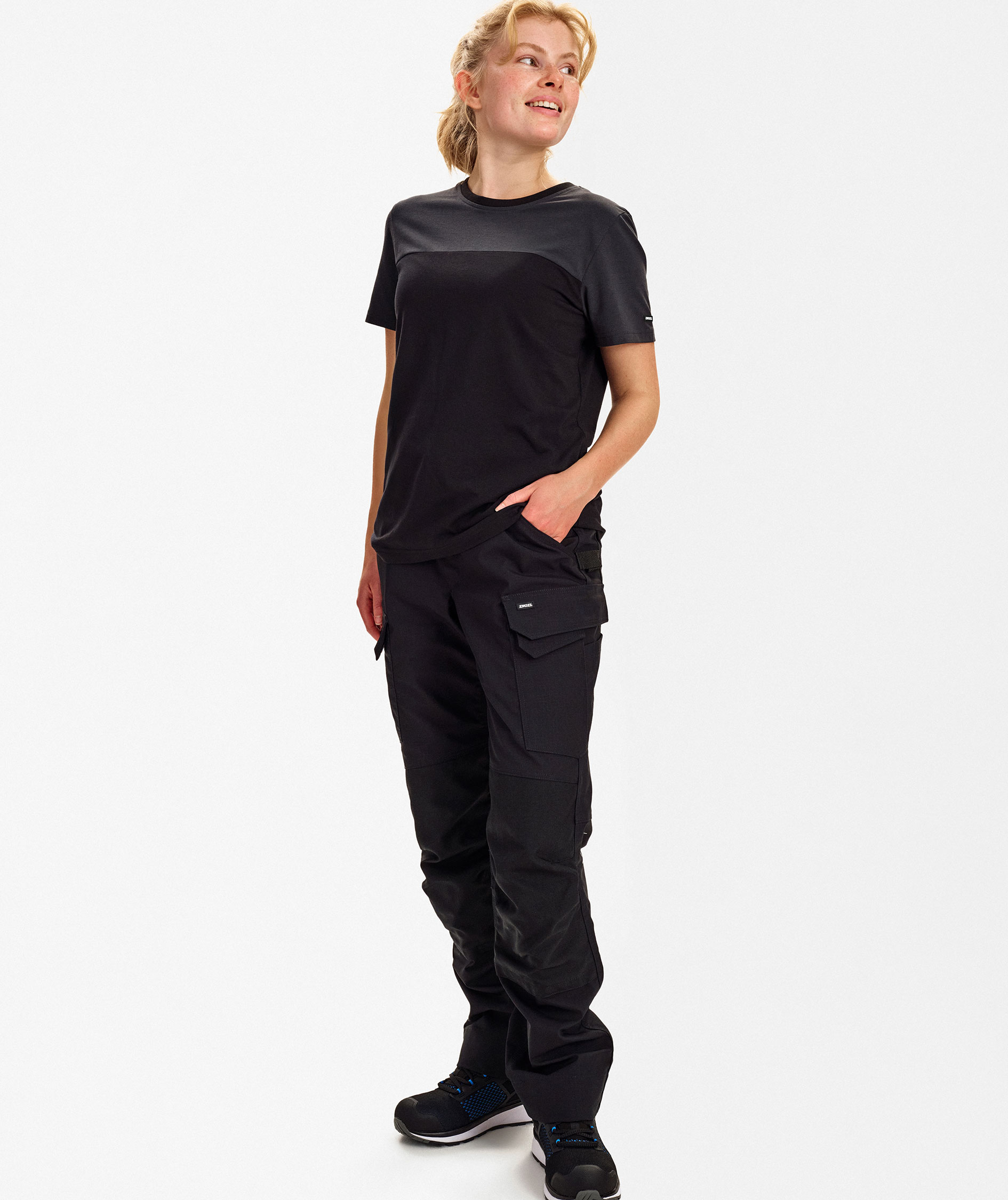 Engel Entire women's T-shirt, Black/Anthracite Grey, large image number 2