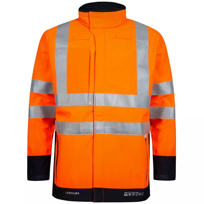 Lyngsøe softshell jacket, Hi-vis Orange/Marine, large image number 0