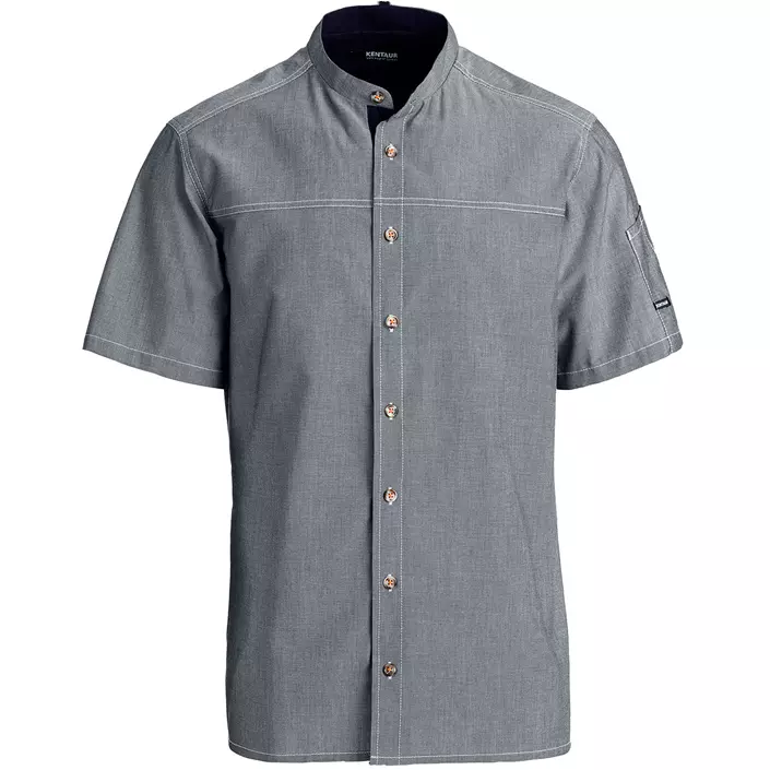 Kentaur modern fit short-sleeved chefs shirt/service shirt, Chambray Grey, large image number 0