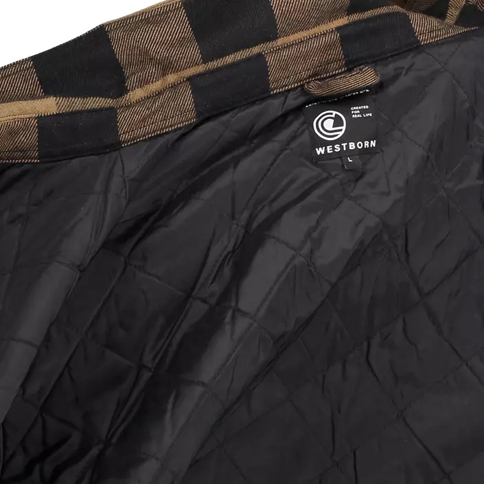 Westborn foret flannel skjortejakke, Camel/Black, large image number 2