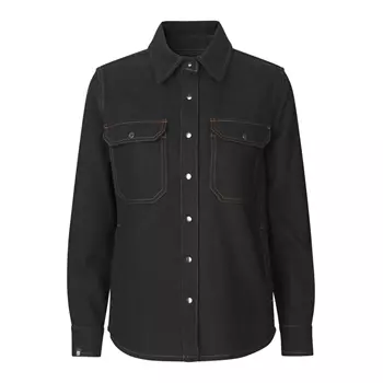 ID Modern fit long-sleeved women's flannel shirt, Black