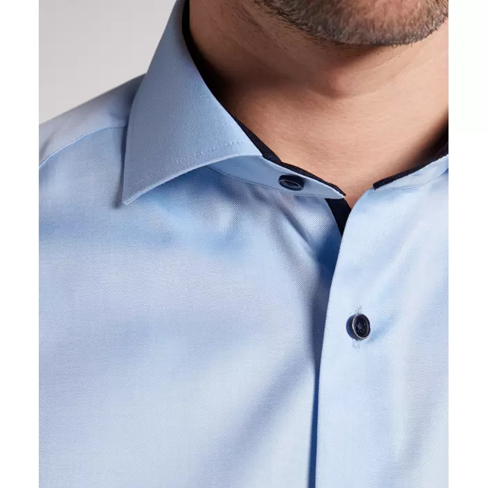 Eterna Cover Comfort fit skjorta med kontrast, Ljus Blå, large image number 4