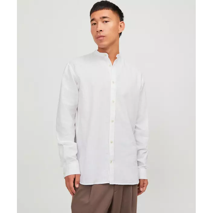 Jack & Jones JJESUMMER shirt with linen, White, large image number 6
