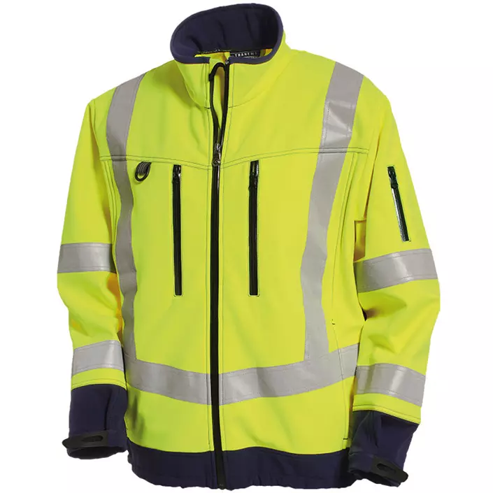 Tranemo CE-ME softshell jacket, Hi-vis Yellow/Marine, large image number 0