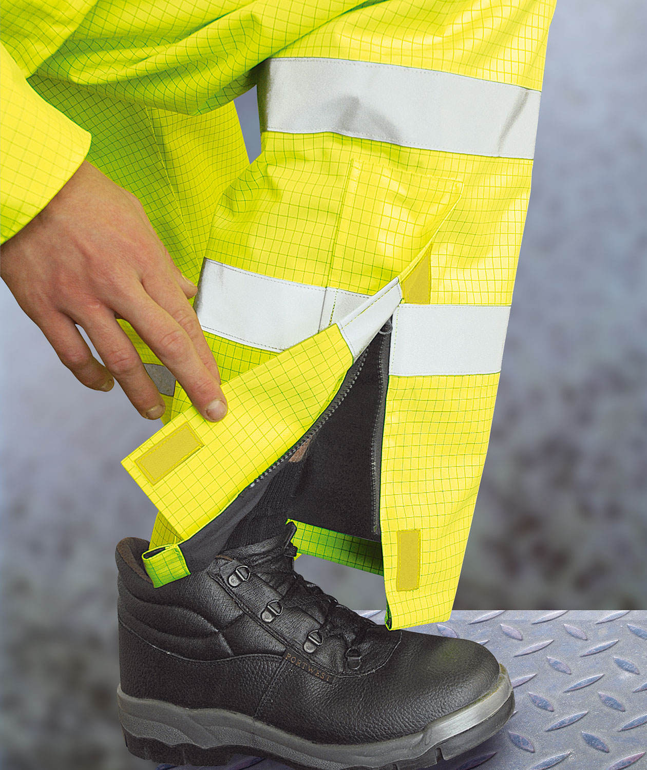 Portwest BizFlame regnbukser, Hi-Vis&nbsp;Gul, large image number 2