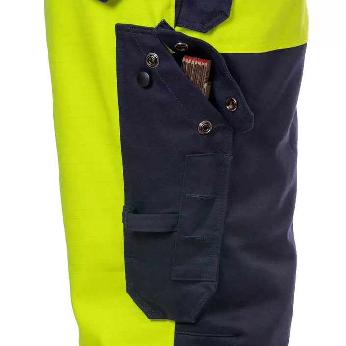 Fristads Flame winter work trousers 2588, Hi-vis Yellow/Marine, large image number 4