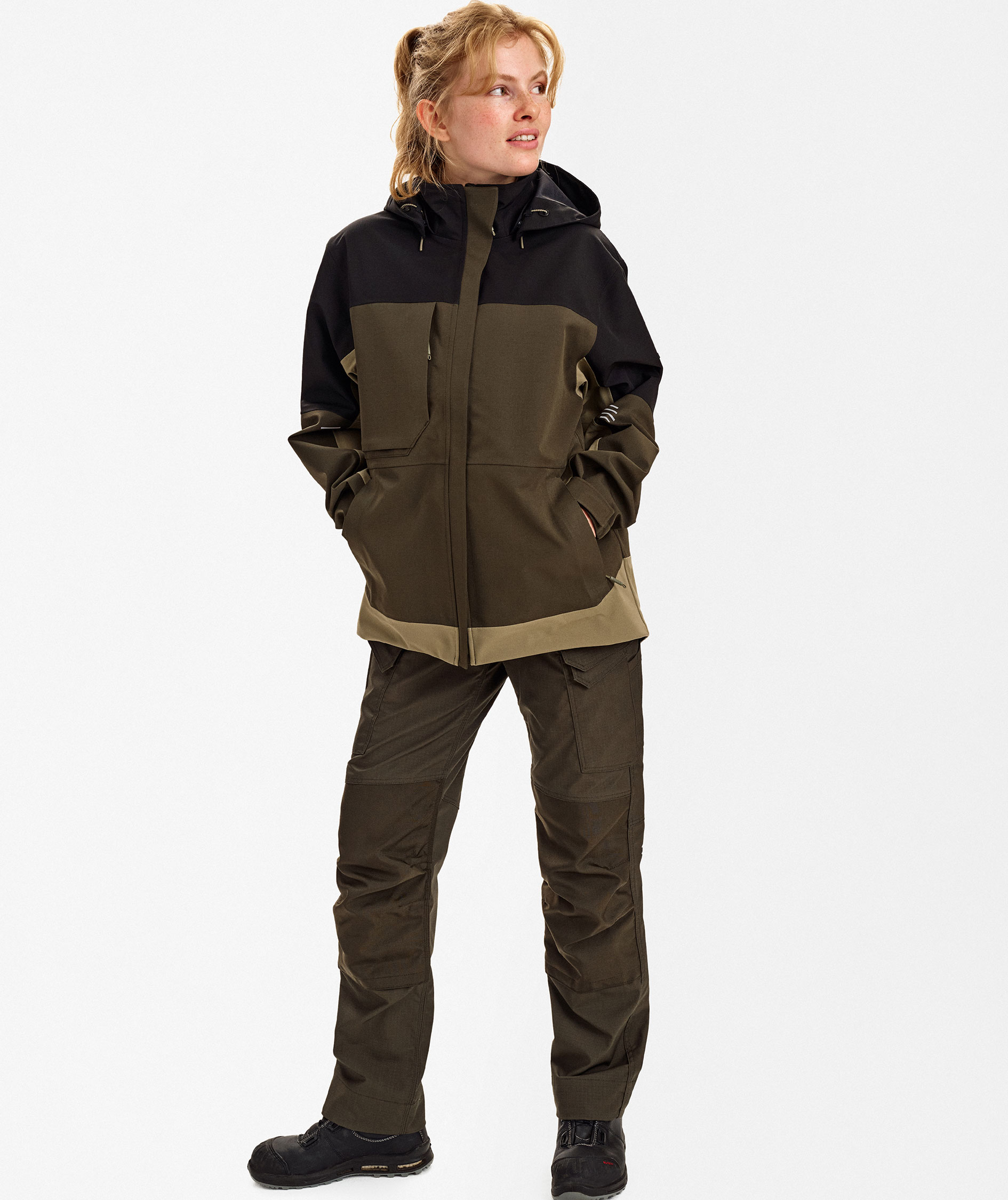 Engel Entire dame skaljakke, Forest Green/Black, large image number 2