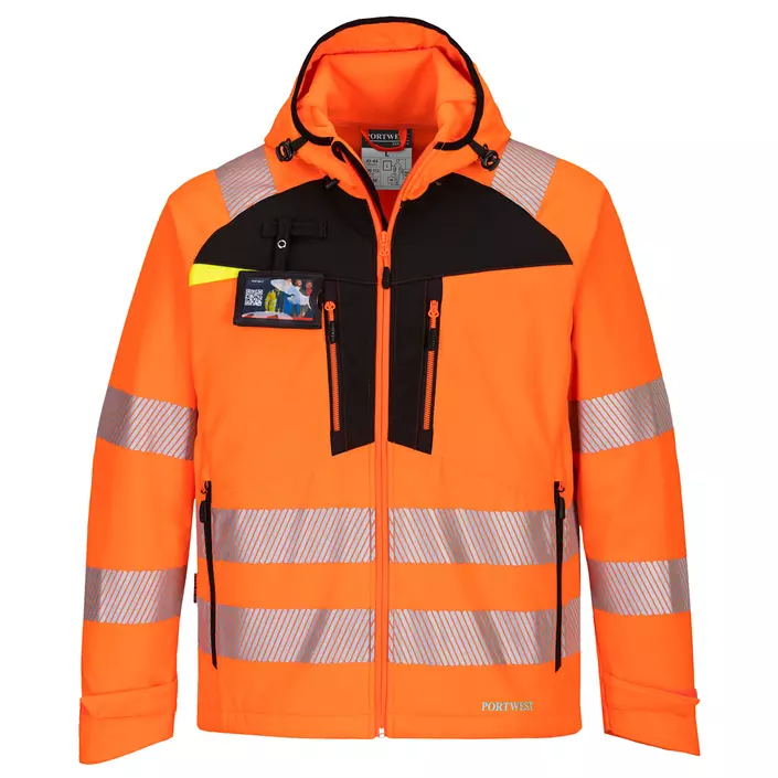 Portwest DX4 softshell jacket, Hi-Vis Orange/Black, large image number 0