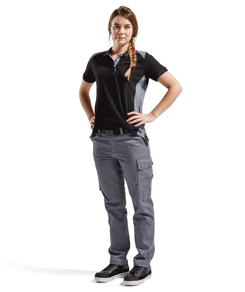 Bl&aring;kl&auml;der servicebyxa dam, Gr&aring;/Svart