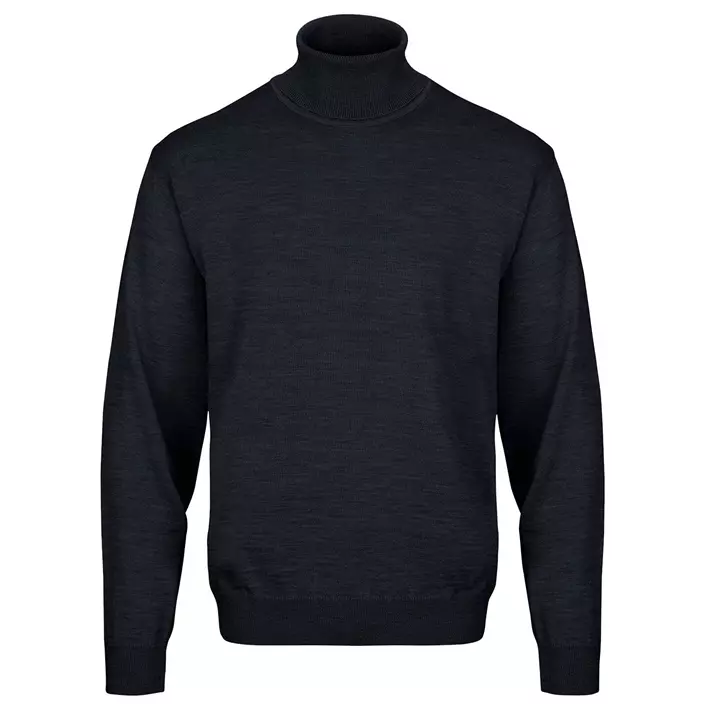 Belika Bologna strikket rullekrage genser med merinoull, Dark navy, large image number 0