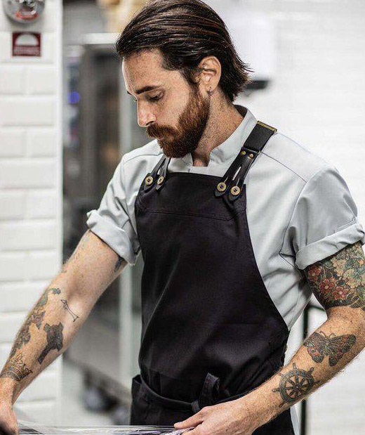 Segers slim fit short-sleeved chefs shirt