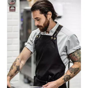Segers slim fit short-sleeved chefs shirt, Grey