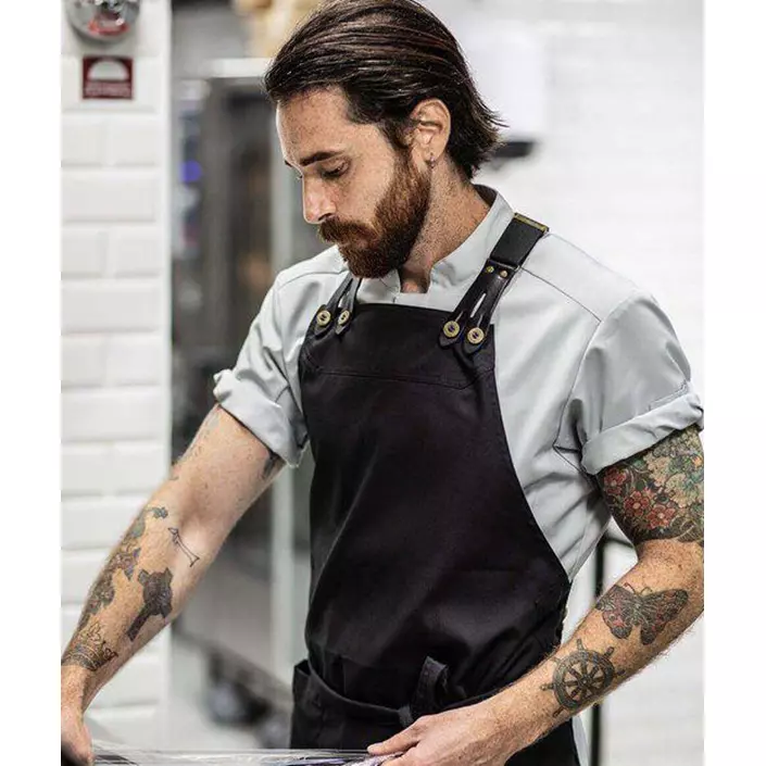 Segers slim fit short-sleeved chefs shirt, Grey, large image number 1
