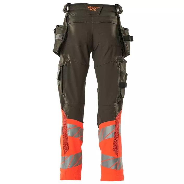 Mascot Accelerate Safe hartverksbyxa Full stretch, Mörk Antracit/Hi-vis röd, large image number 1