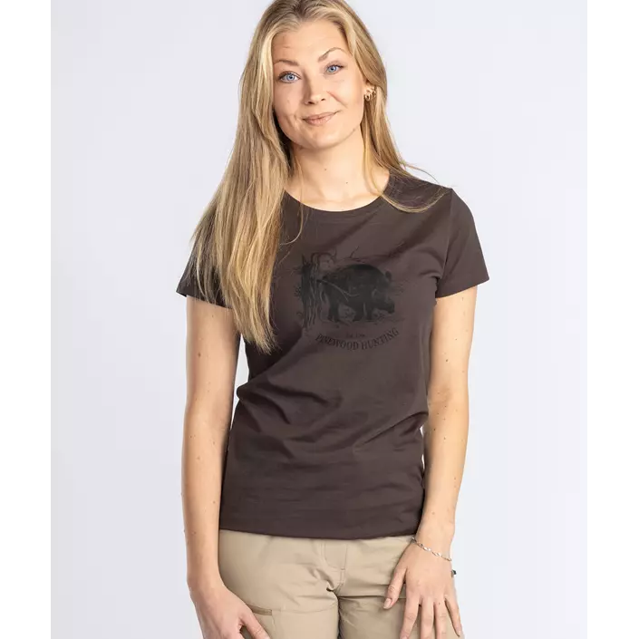 Pinewood Wild Boar dame T-shirt, Suede Brown, large image number 1