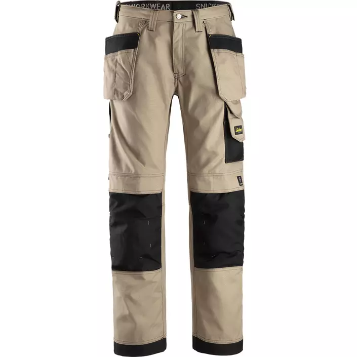 Snickers Canvas+ craftsmen's trousers, Khaki/Black, large image number 0