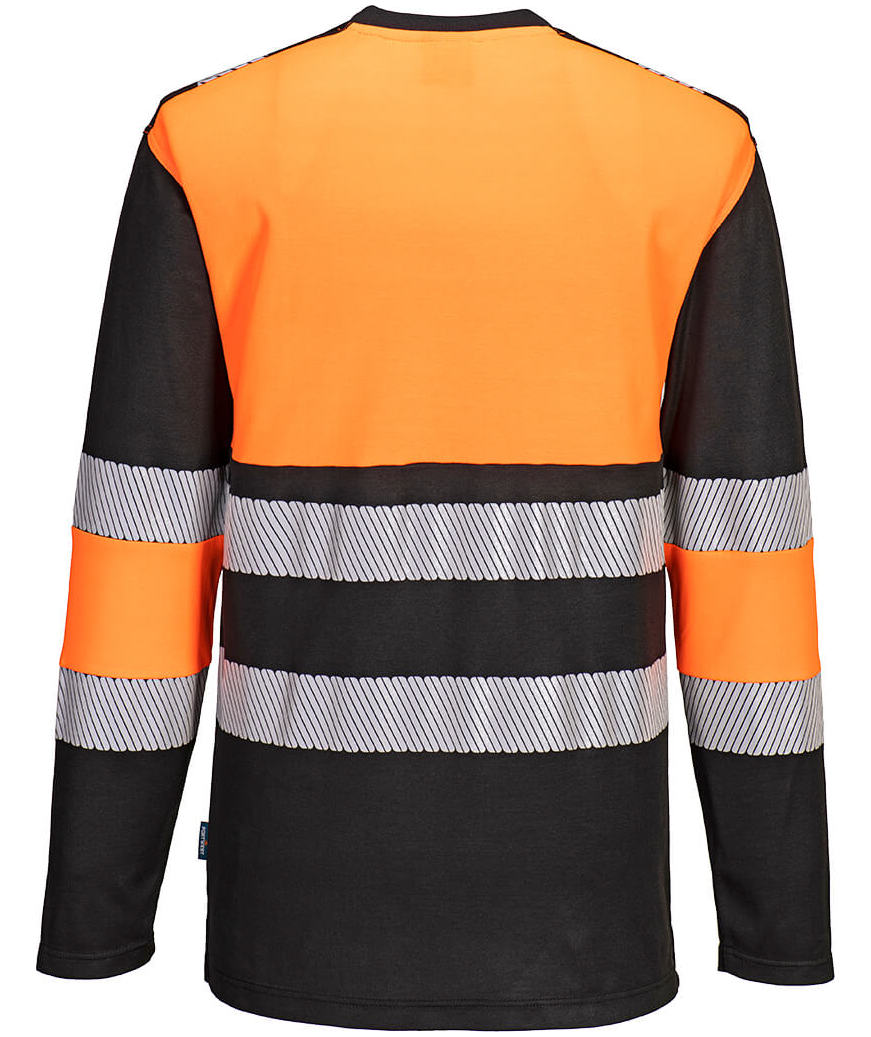 Portwest PW3 long-sleeved T-shirt, Hi-Vis Orange/Black, large image number 1