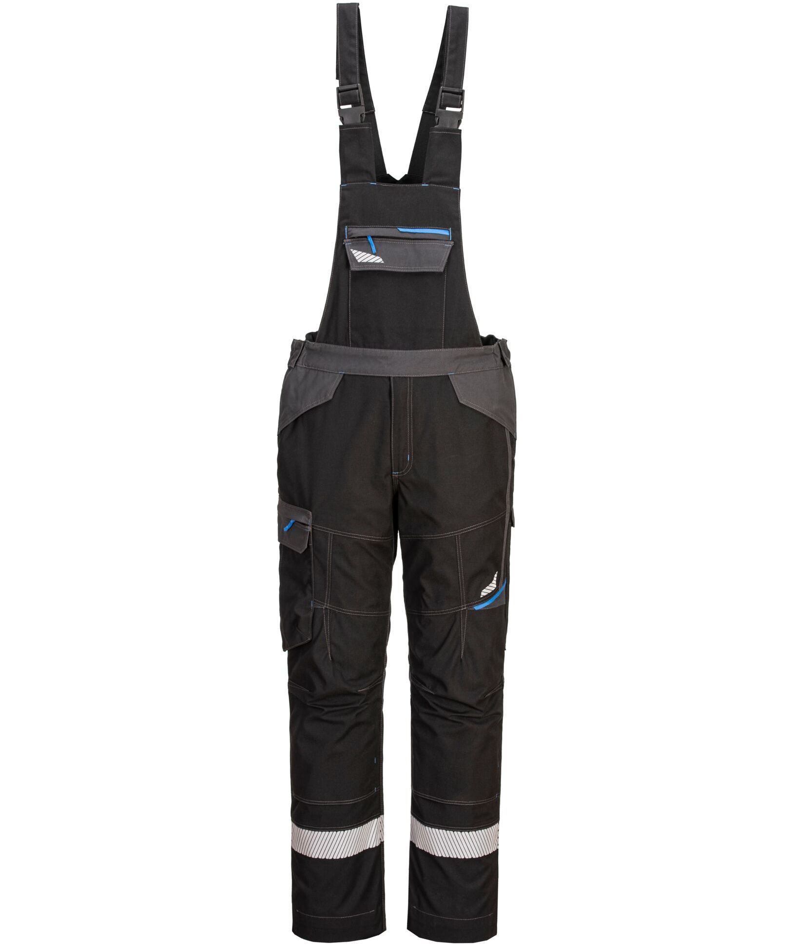 Portwest WX3 Modaflame bib and brace, Black, large image number 0