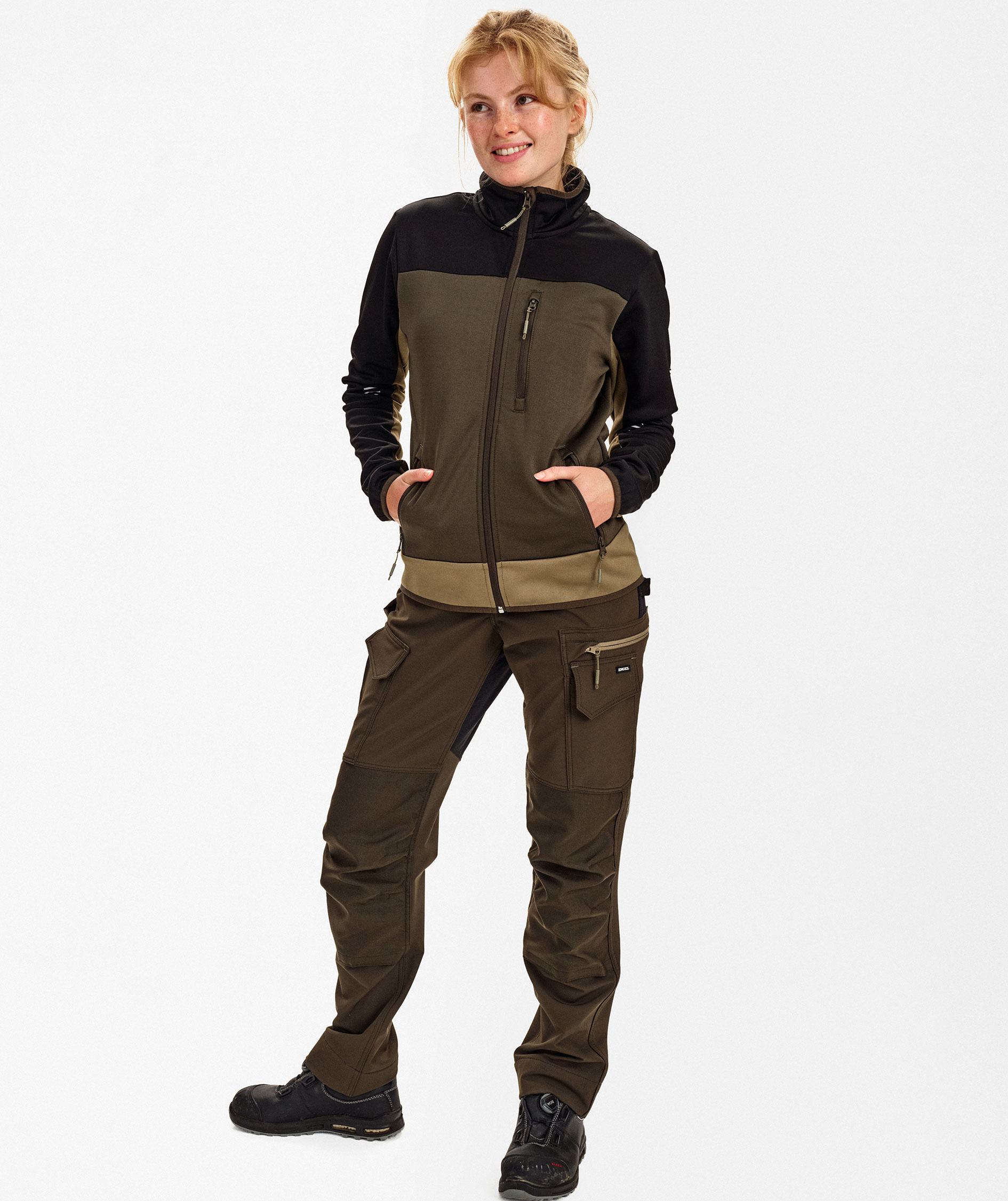 Engel Entire Damen midlayer Cardigan, Forest Green/Black, large image number 2