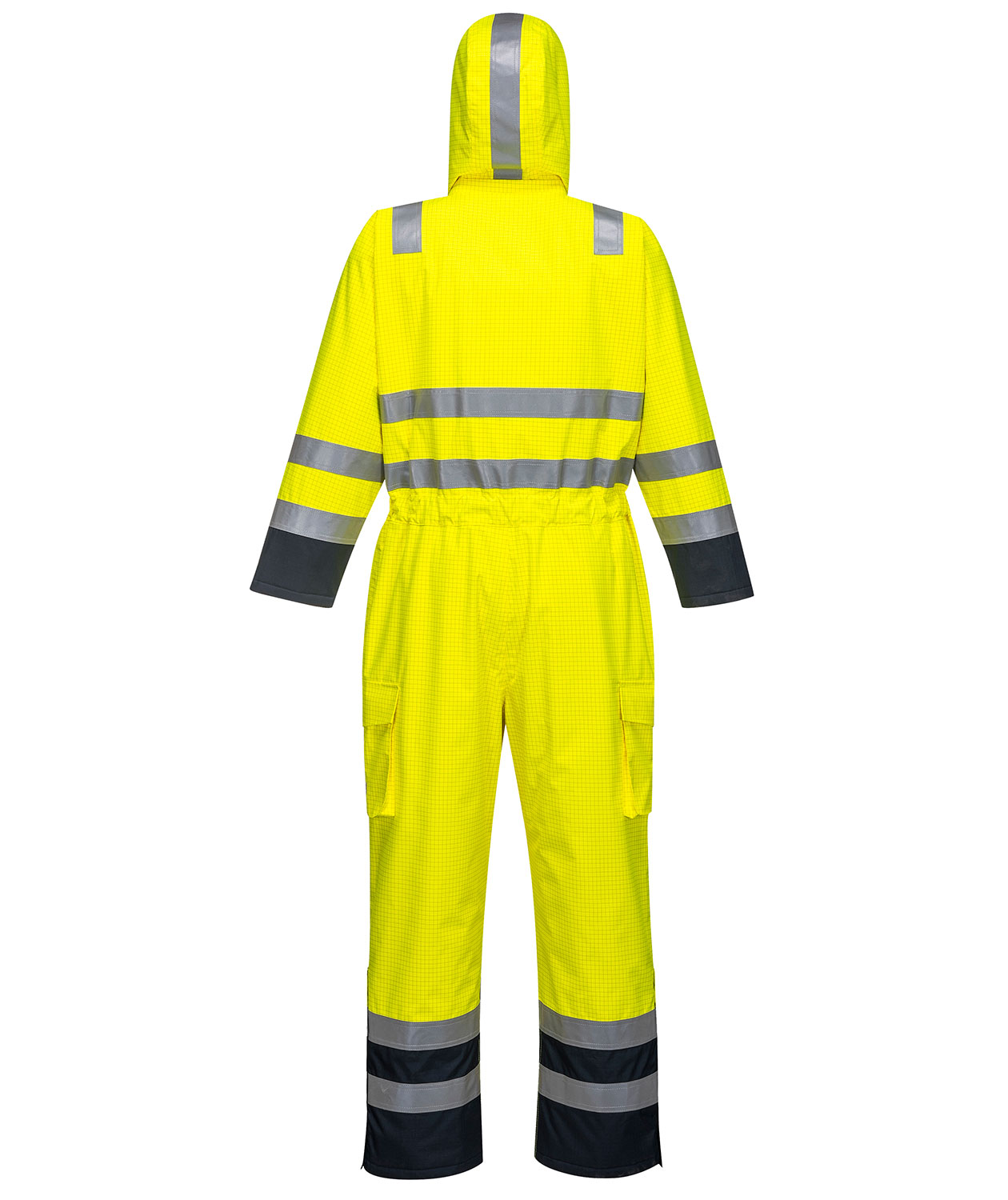 Portwest BizFlame rain coverall, Hi-Vis yellow/marine