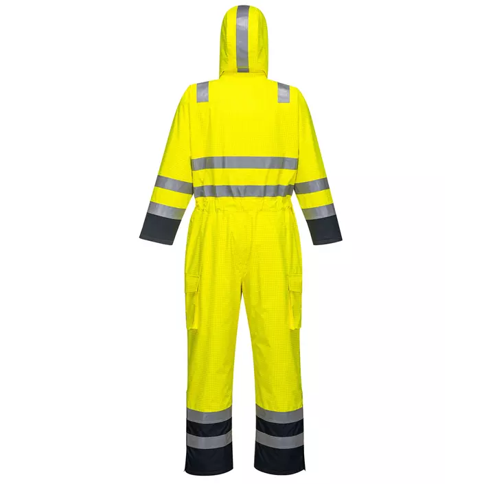 Portwest BizFlame rain coverall, Hi-Vis yellow/marine, large image number 1