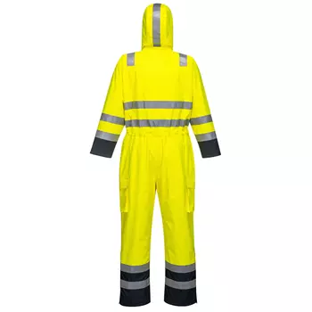 Portwest BizFlame regn overall, Varsel yellow/marinblå