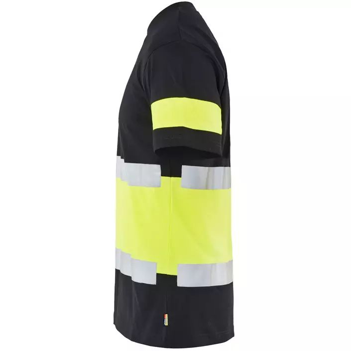 Blåkläder T-shirt, Sort/Hi-Vis Gul, large image number 2