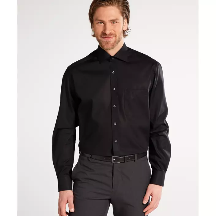 Eterna Uni Modern fit Poplin skjorte, Black, large image number 1