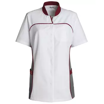 Kentaur women's short-sleeved shirt, White/Grey/Bordeaux