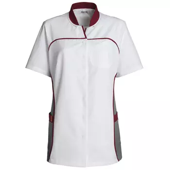Kentaur women's short-sleeved shirt, White/Grey/Bordeaux