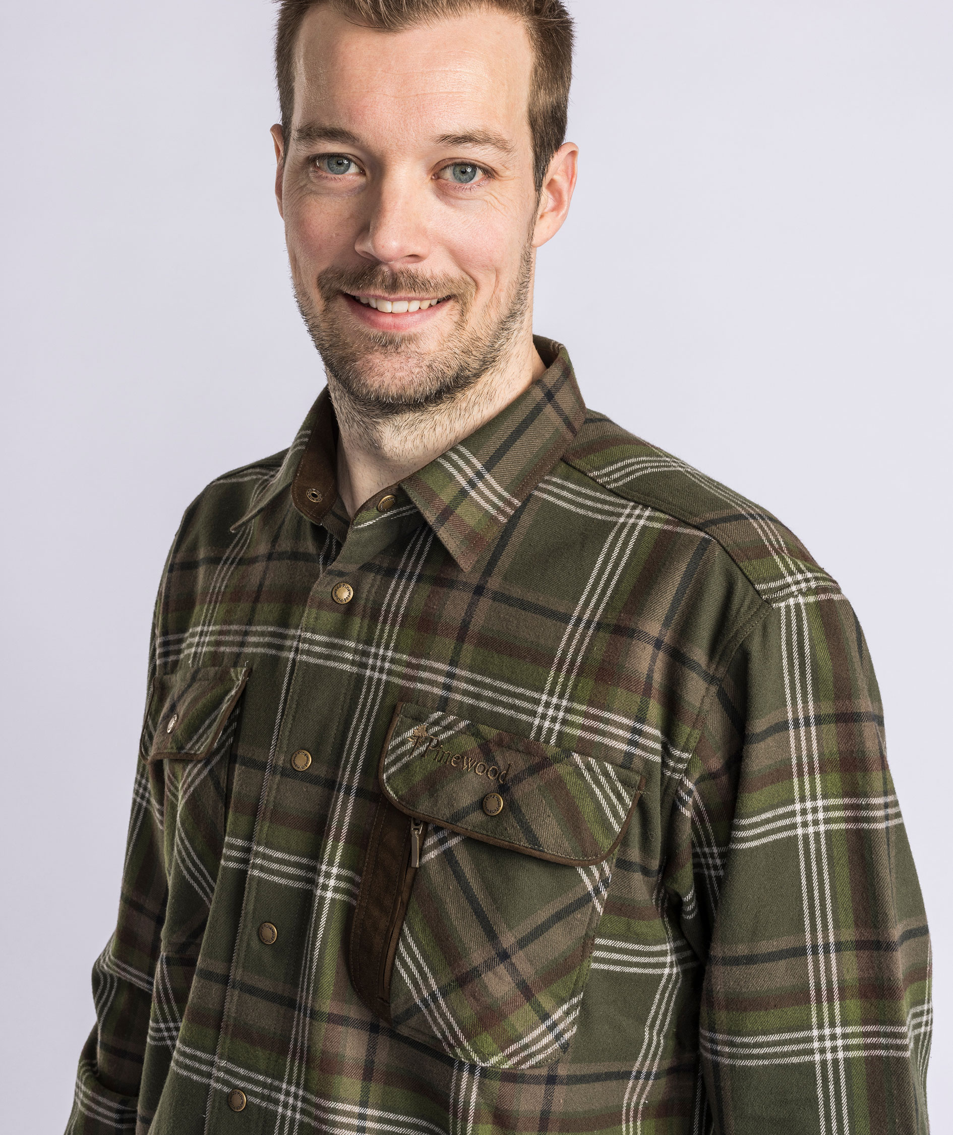 Pinewood Cornwall skovmandsskjorte, Green/Pine Green, large image number 4