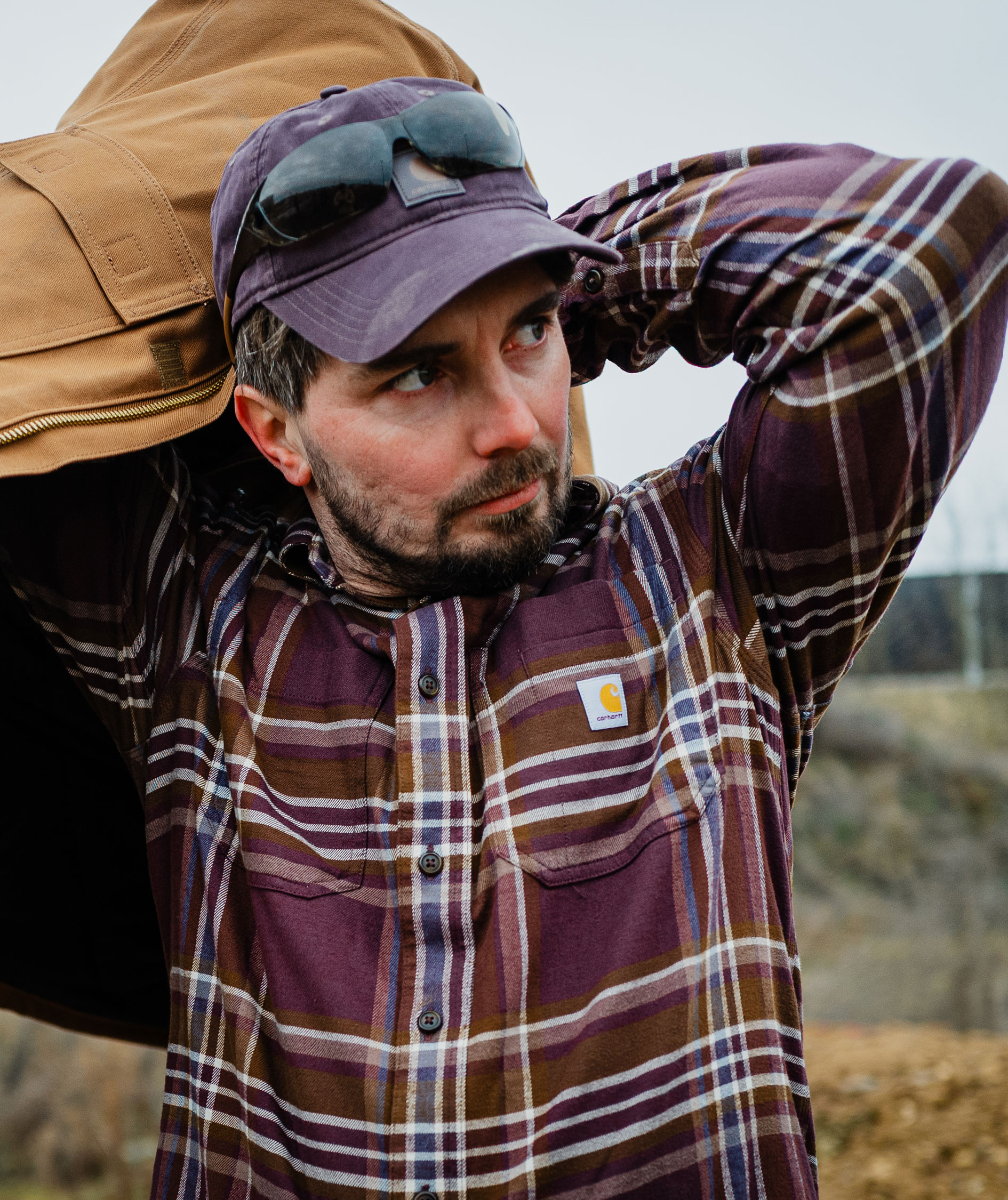 Carhartt flanellskjorta, Dark Sepia