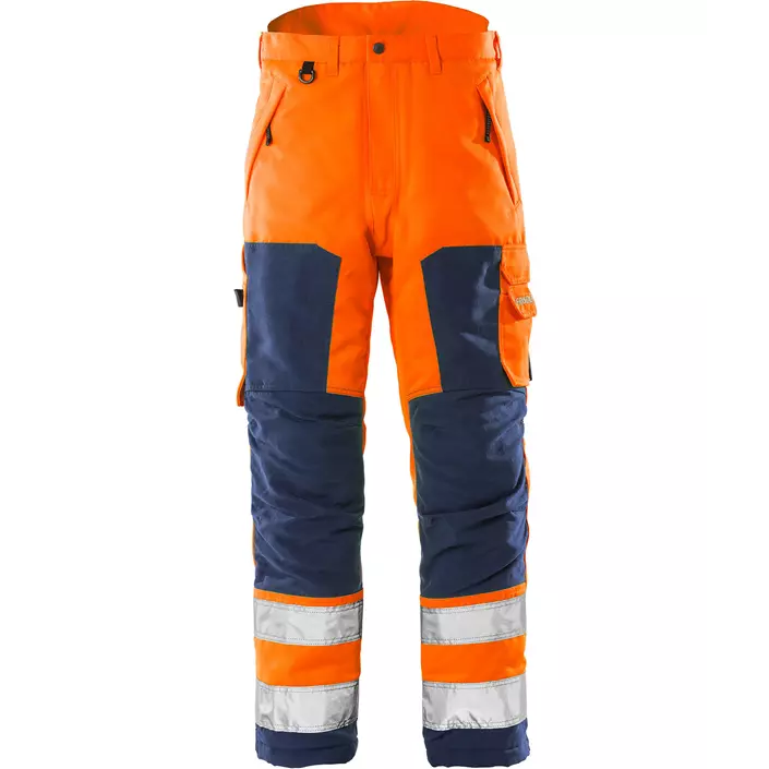 Fristads winter trousers 2034, Hi-vis Orange/Marine, large image number 0