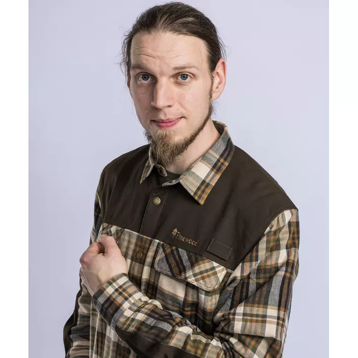 Pinewood Furudal Pro skjorte med uld, Beige/Suede Brown, large image number 4