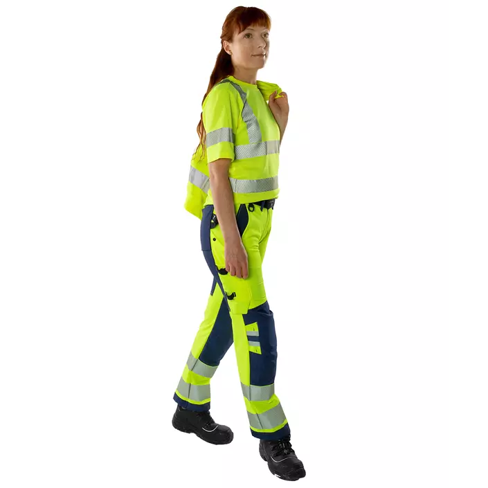 Fristads Green women's work trousers 2665 GSTP full stretch, Hi-vis Yellow/Black, large image number 4