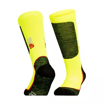 UphillSport Halla Junior ski socks, Hi-vis Yellow/Black